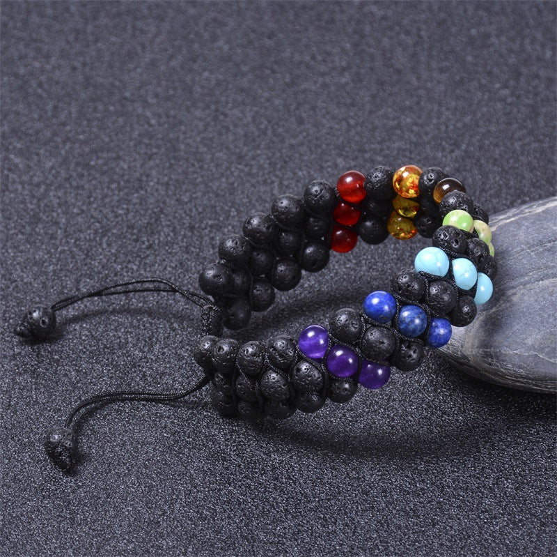 DuskNest Crystal Lava Stone Aromatherapy Bracelet