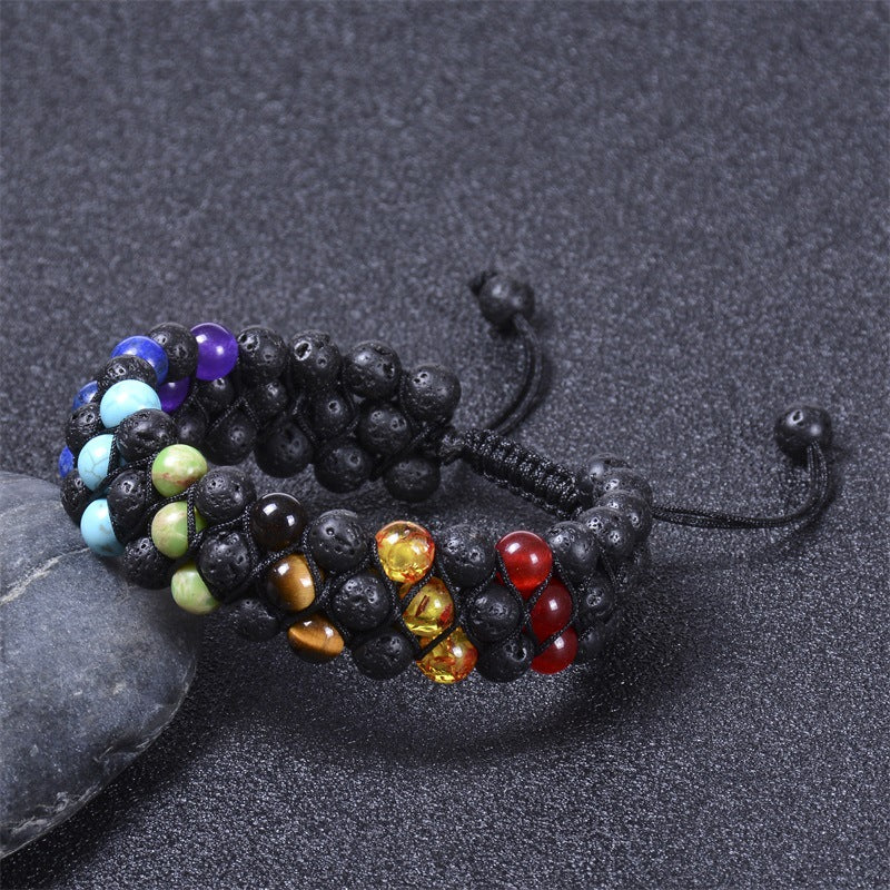 DuskNest Crystal Lava Stone Aromatherapy Bracelet